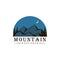 Forest, Mountain Adventure at Night, Logo, Sign, Badge Vector Design