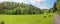 Forest panorama with path / road - Wental valley, Germany