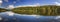 Forest reflection panorama on beautiful Buyuk Bend lake