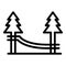Forest rope climb icon outline vector. Adventure park