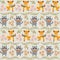 Forest seamless pattern with fox,raccoon.