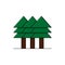 Forest simple icon with green trees