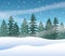 Forest snowscape scene nature icon