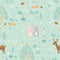 Forest on springtime with cute animals seamless pattern,for decorative,kid product,fashion,fabric,wallpaper and all print