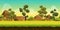 Forest and Stones 2d game Landscape for games mobile applications and computers. illustration for your design.Ready for