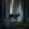 A Forest-Strolling Wolf. AI