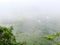 Forest top view have clouds and fog, View from the mountain.