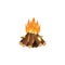 Forest tourist campfire flame or fireplace cartoon vector illustration isolated.