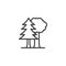 Forest trees line icon