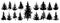 Forest trees set. Isolated vector silhouette. Coniferous forest.