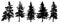 Forest trees silhouette. Isolated vector set.