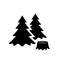 Forest trees vector icon