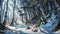 Forest was transformed into a winter wonderland, with snow clad trees and a pristine white carpet covering the forest floor,