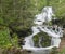 Forest waterfall Myantyukoski, three steps stone cascade in PaanajÃ¤rvi National Park