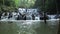 Forest waterfall at National Park, wide-angle of view shot panorama