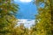 Forest window with view on lake near Schoenau am Koenigssee, Konigsee, Berchtesgaden National Park, Bavaria, Germany