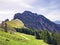 The forested alpine peak of the  Gersauerstock or Vitznauerstock peak on Rigi Mountain