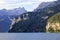 Forested and rocky alpine peaks in Switzerland