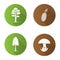 Forestry flat design long shadow glyph icons set