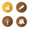 Forestry flat design long shadow glyph icons set