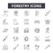 Forestry line icons for web and mobile design. Editable stroke signs. Forestry  outline concept illustrations