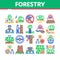 Forestry Lumberjack Collection Icons Set Vector