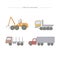 Forestry machines line icon set.