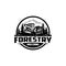 forestry mulching machine isolated logo with emblem style