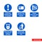 Forestry safety mandatory signs icon set of color types. Isolated vector sign symbols. Icon pack