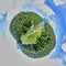 Forests, meadows and paths on Lake RieÃŸersee near Garmisch, Germany, Little Planet, Spherical 360 degrees seamless panorama view
