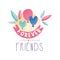Forever friends logo design, colorful creative template for banner, poster, greeting card, t-shirt vector Illustration