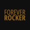 Forever rocker. Inspiring quote, creative typography art with black gold background