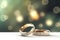 Forever United A Pair of Gold Wedding Rings with Bokeh Background. created with Generative AI