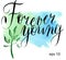 Forever young in vector. Calligraphy postcard or poster graphic design lettering element. Hand written calligraphy style
