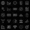 Forex line icons on black background