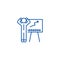 Forex trading line icon concept. Forex trading flat  vector symbol, sign, outline illustration.