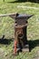 Forge. Blacksmith`s tool. Hand-made antique tool for blacksmithing
