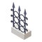 Forged fencing icon isometric vector. Black decorative iron wrought fence icon