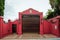 Forged gates and gate. Front of the house.