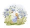 Forget Me Not Fairy Illustration. Cute Garden Fairy Clipart