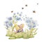 Forget Me Not Flower Fairy Watercolor Illustration. Fairy Print