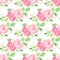 Forget me not and roses raster seamless pattern