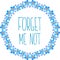 Forget-me-not watercolor flowers frame