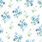 Forget-me-nots watercolor seamless vector print