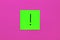 Forget, reminder, combination of colour concept- Close up black handwritten symbol of exclamation mark on one yellow square
