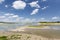 Forggensee lake in Bavaria, Germany, without water