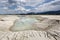 Forggensee lake in Bavaria, Germany, without water