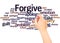 Forgive word cloud hand writing concept