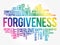 Forgiveness word cloud collage