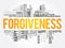Forgiveness word cloud collage, social concept